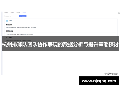 杭州排球队团队协作表现的数据分析与提升策略探讨